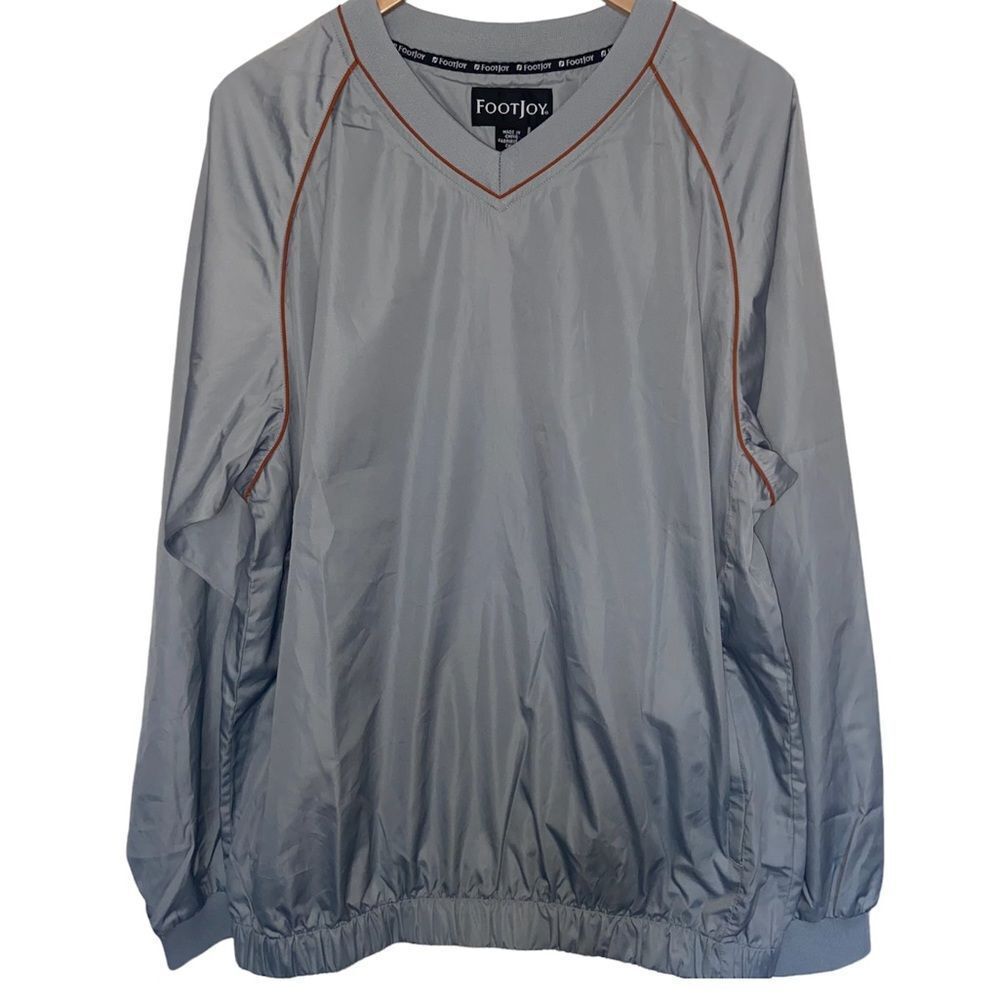 Footjoy gray windbreaker pullover crew neck golf jacket